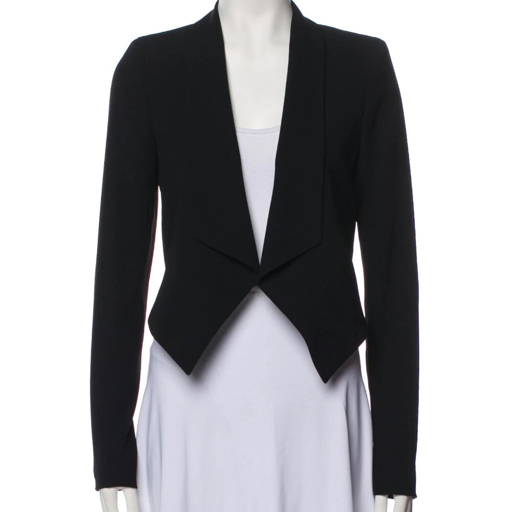 Alice + Olivia Employed Black Open Front Shawl Collar Blazer US Size 4